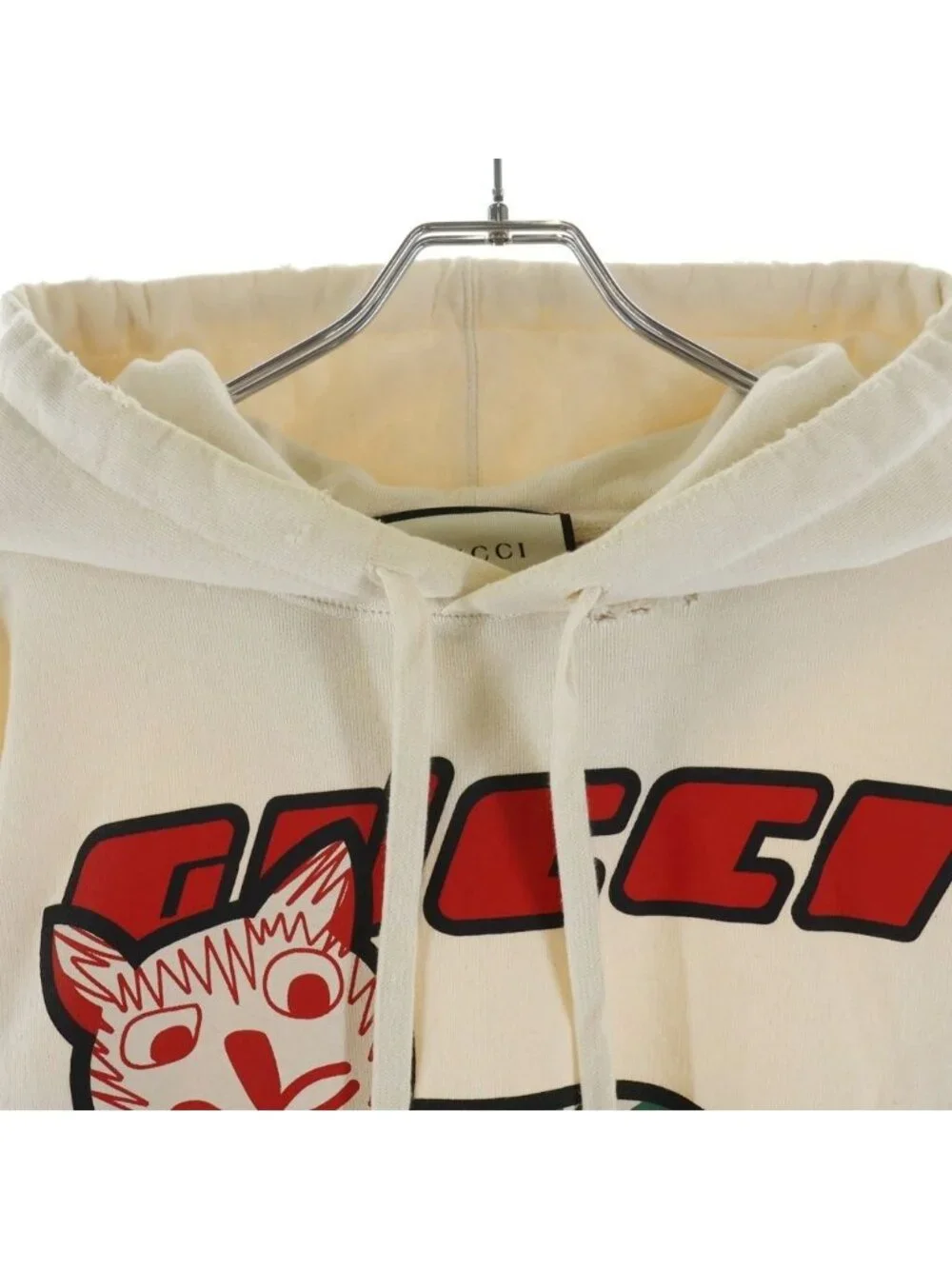 Gucci Cat Print Dame Hoodie Beige